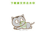 手绘小猫矢量造型图