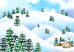 冬天下雪天唯美卡通漫画