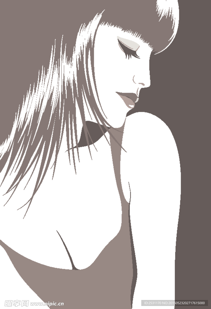 素描美女