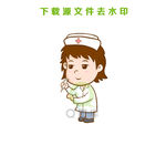 手绘女医生卡通矢量图