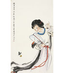 吴青霞 执扇仕女图