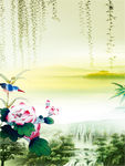 梦幻花朵展板背景