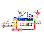 时尚几何炫彩音乐图案