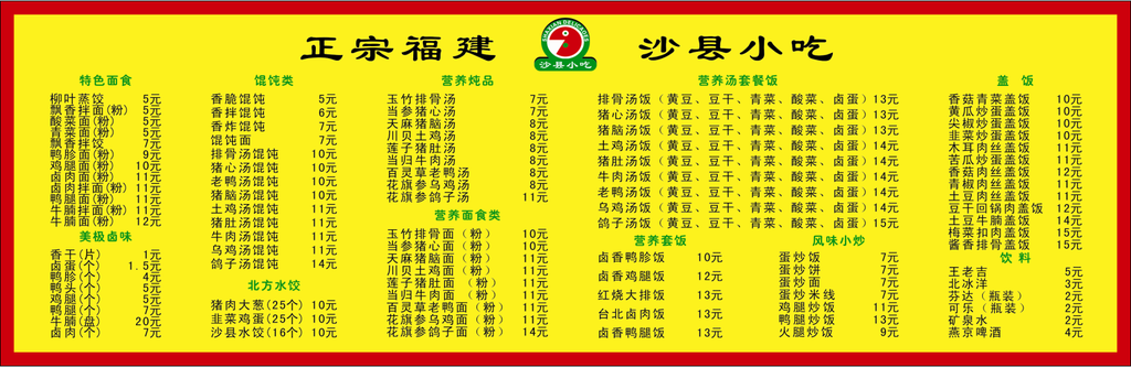 沙县小吃展板设计