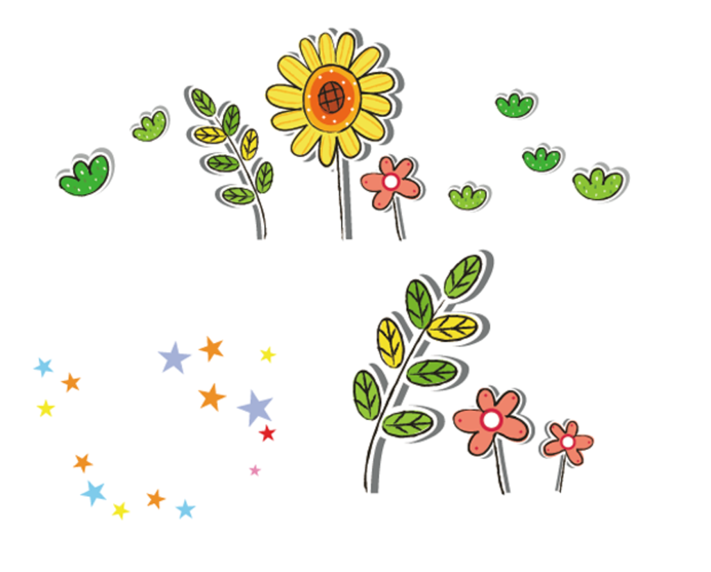 花朵 星星 插画
