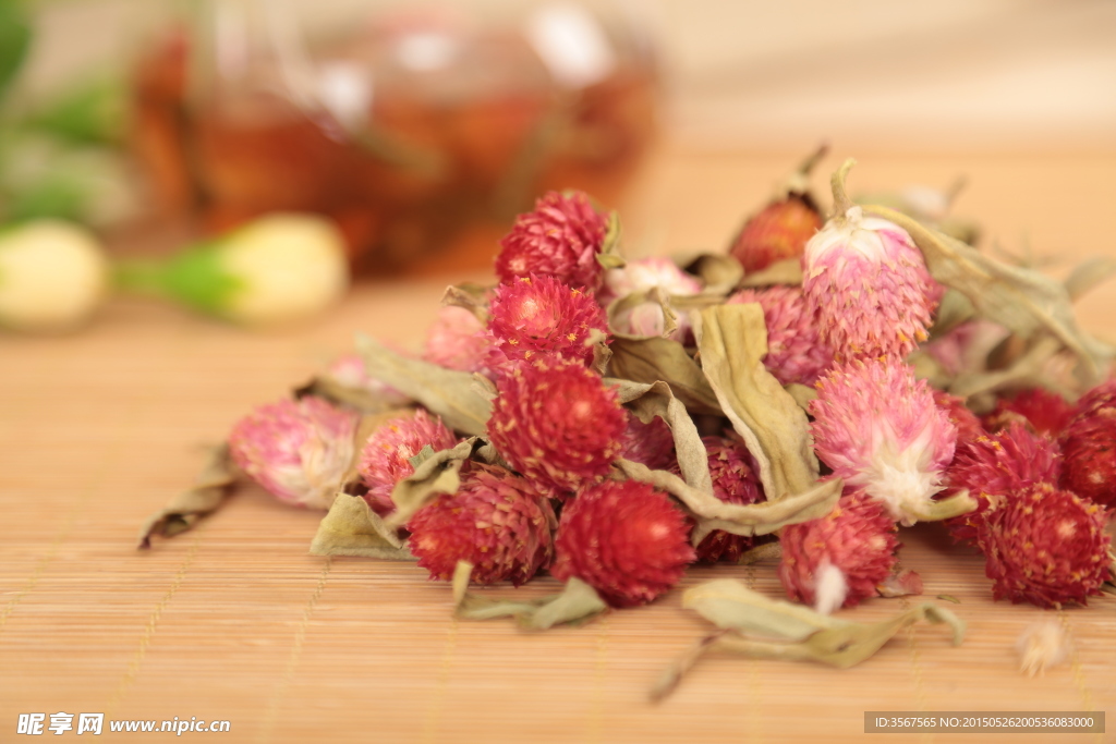 红巧梅茶花茶摄影图