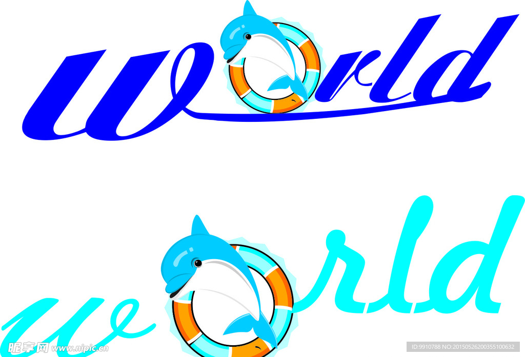 水世界标志 海豚标志