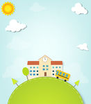 卡通 场景 学校 背景