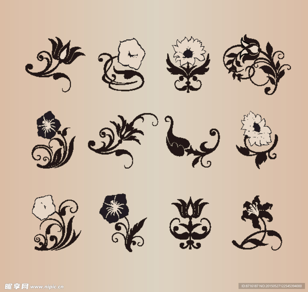 复古植物花纹