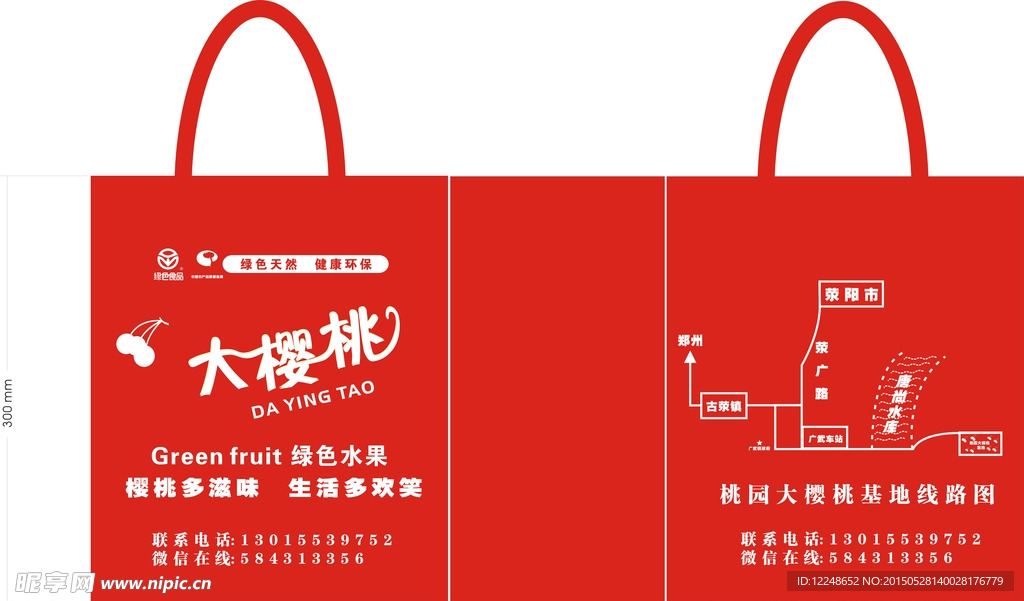 大樱桃无纺布手提袋