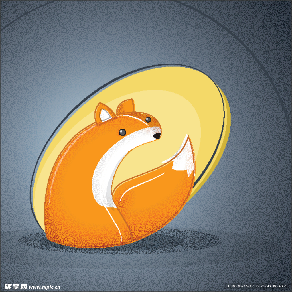 卡通狐狸插画矢量素材