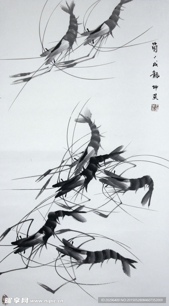 国画 虾