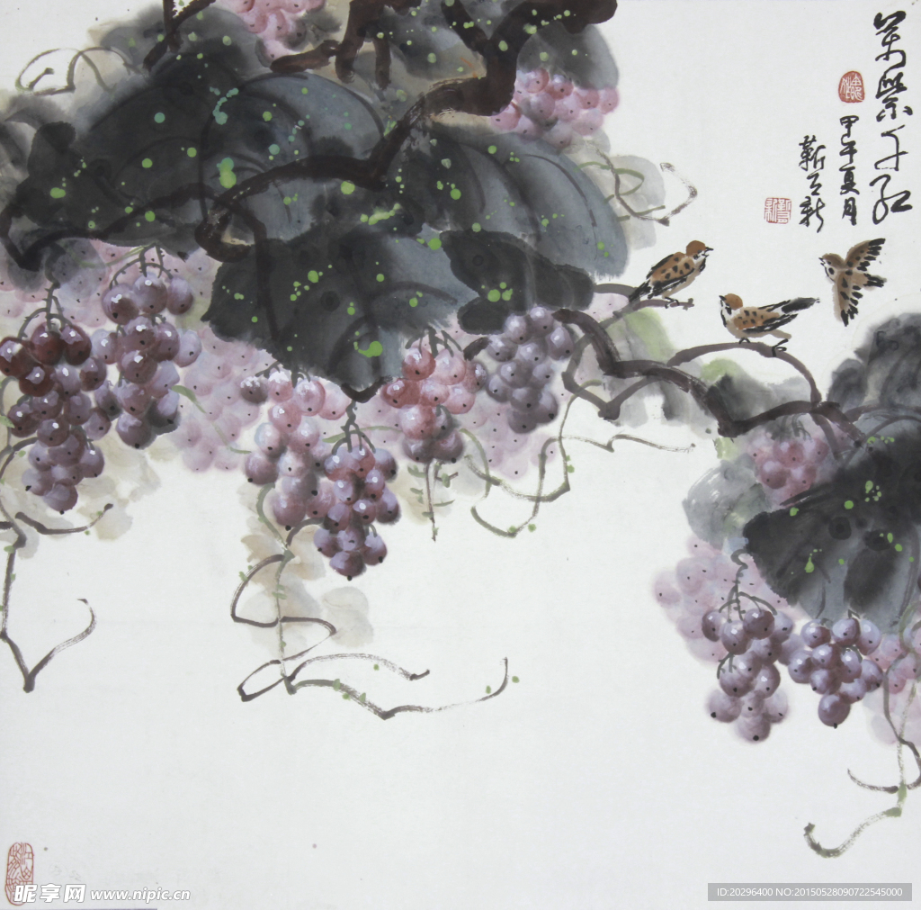 国画葡萄