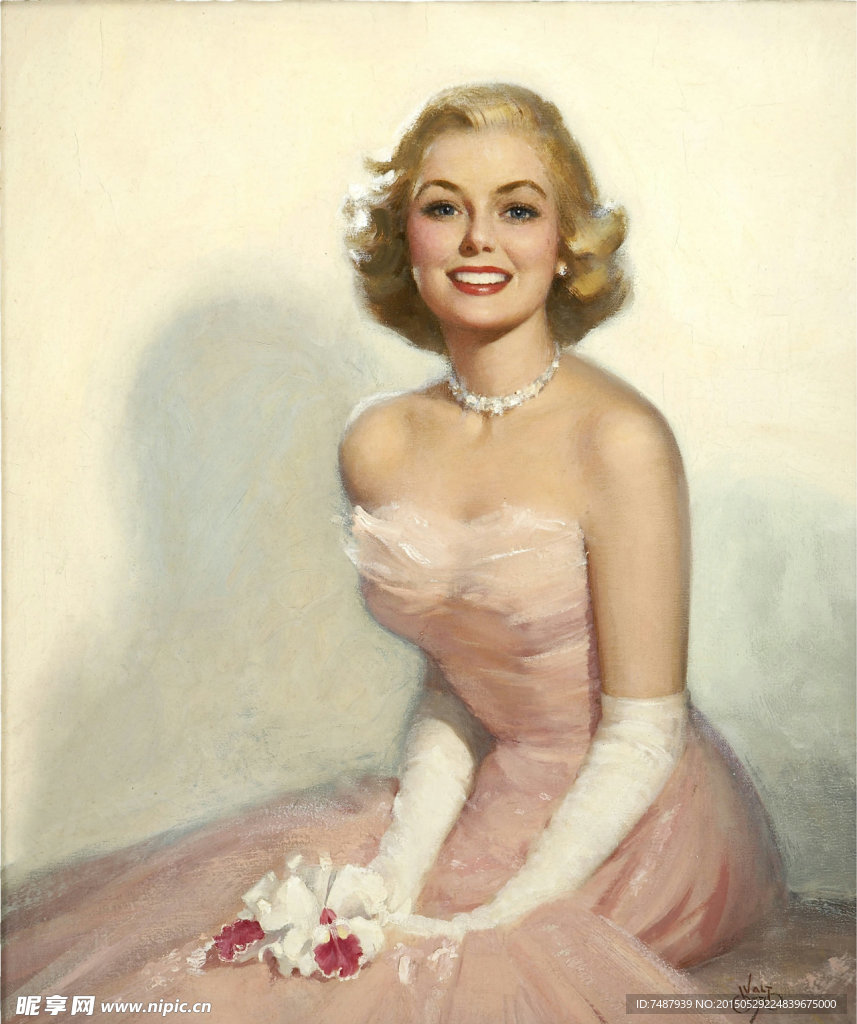 油画美女