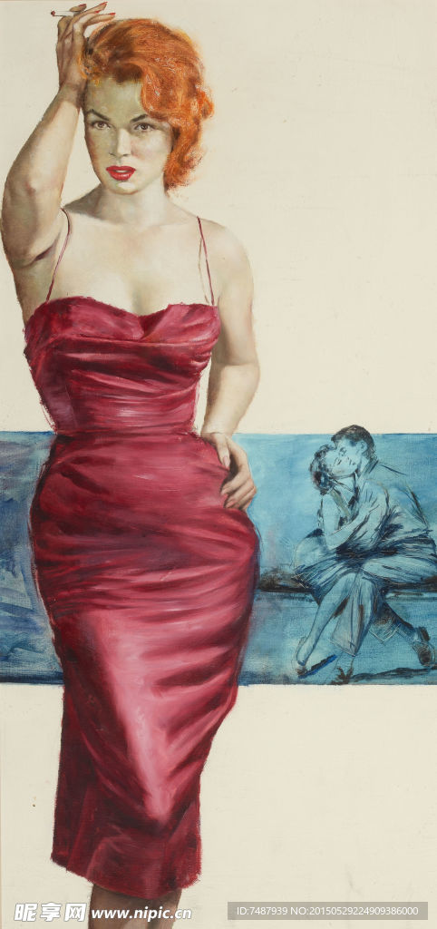 油画美女
