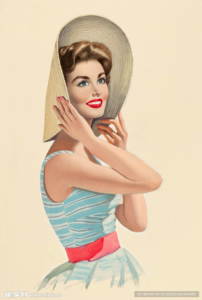 油画美女