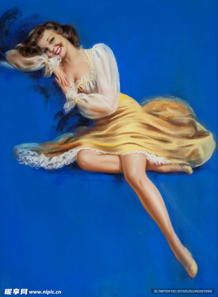油画美女