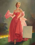 油画美女