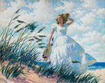 油画美女
