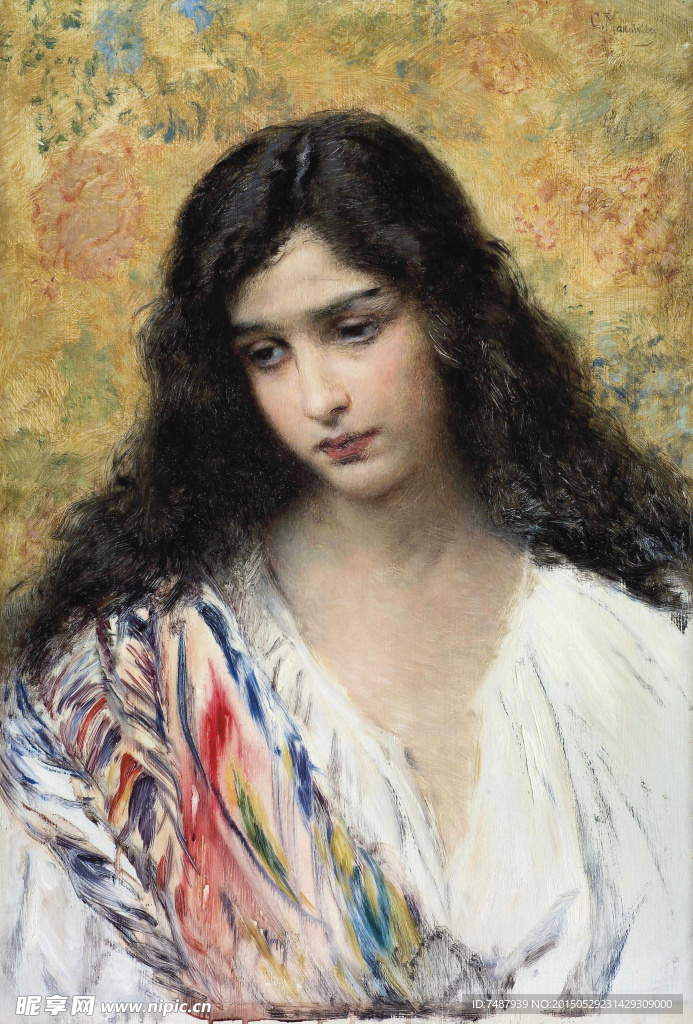 油画美女