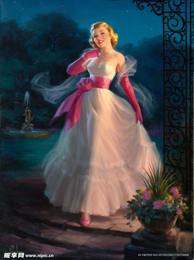 油画美女