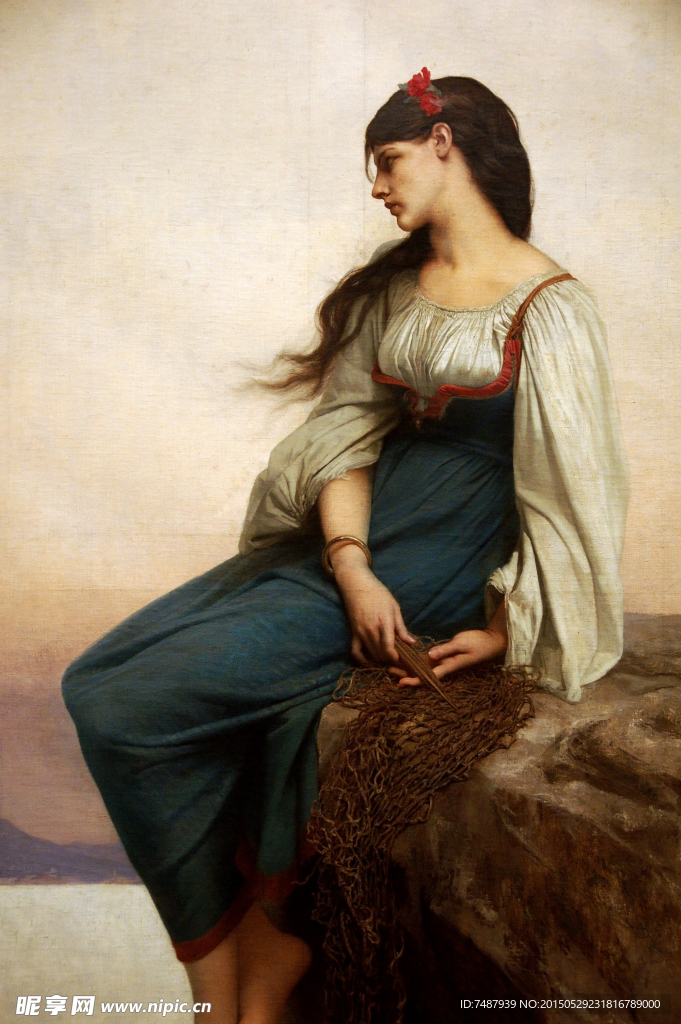 油画美女