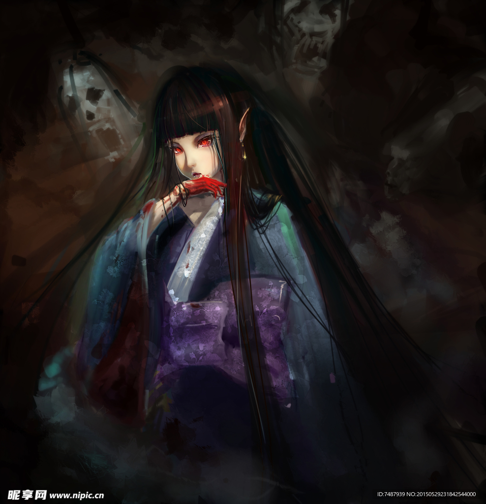 手绘美女