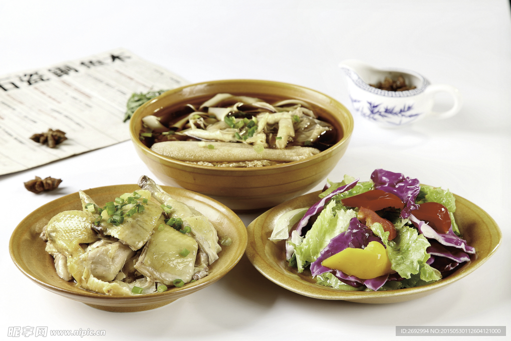 白斩鸡拌菜套餐面