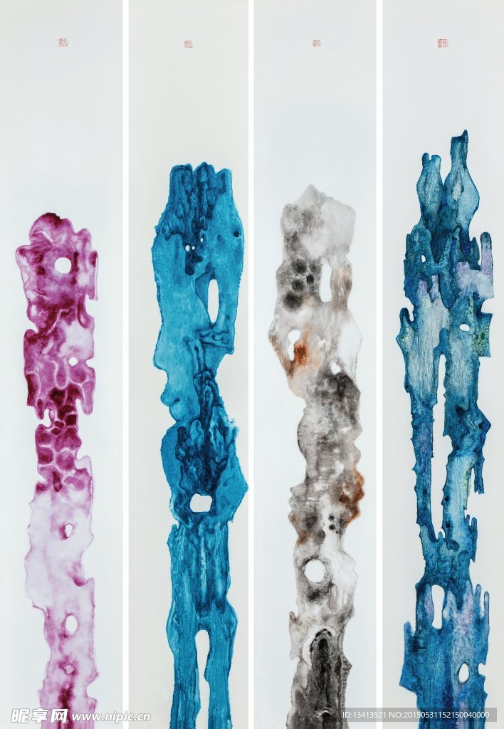 问山 釉上彩瓷板