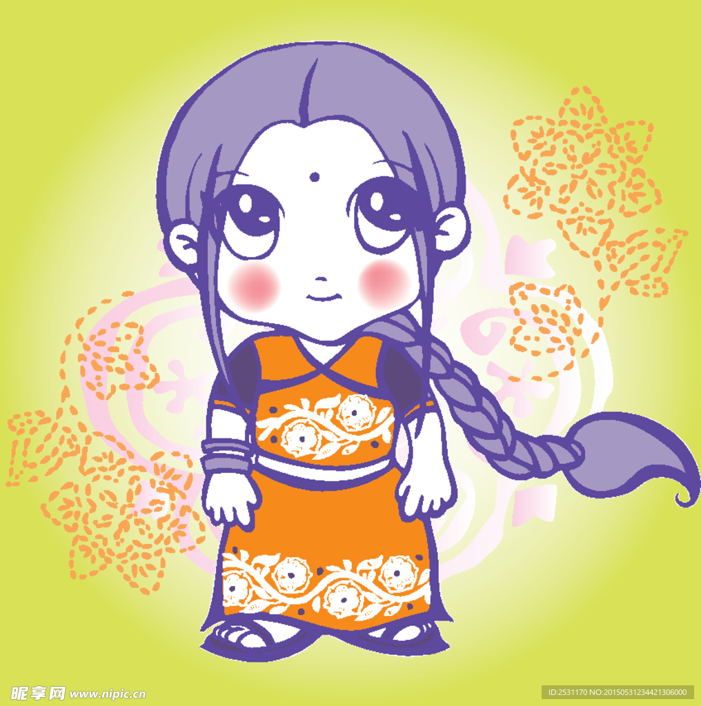 手绘少女