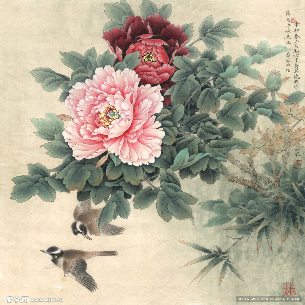 工笔牡丹