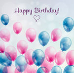 彩色气球 生日贺卡