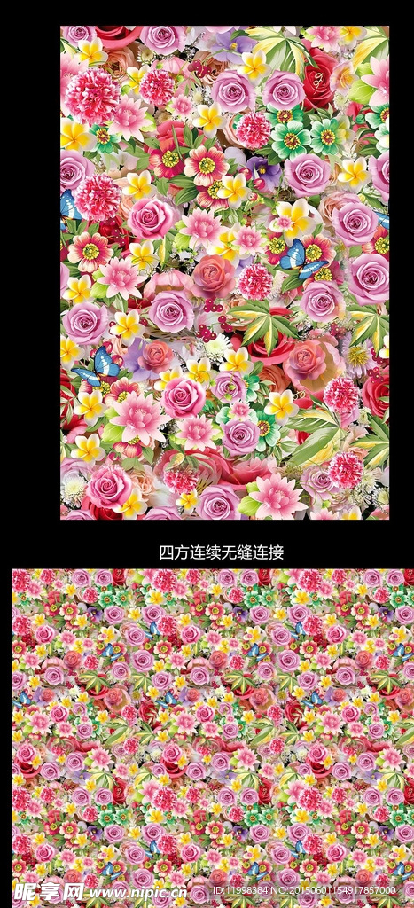 百花汇花型图案