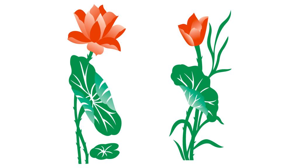 荷花矢量图