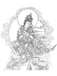 敦煌水月观音白描壁画