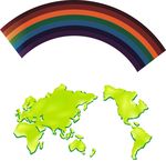 矢量彩虹 世界地图