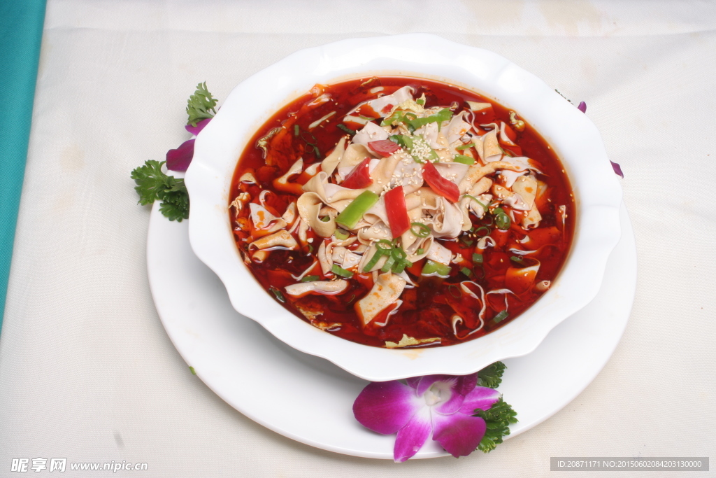 红汤鲜鸭肠