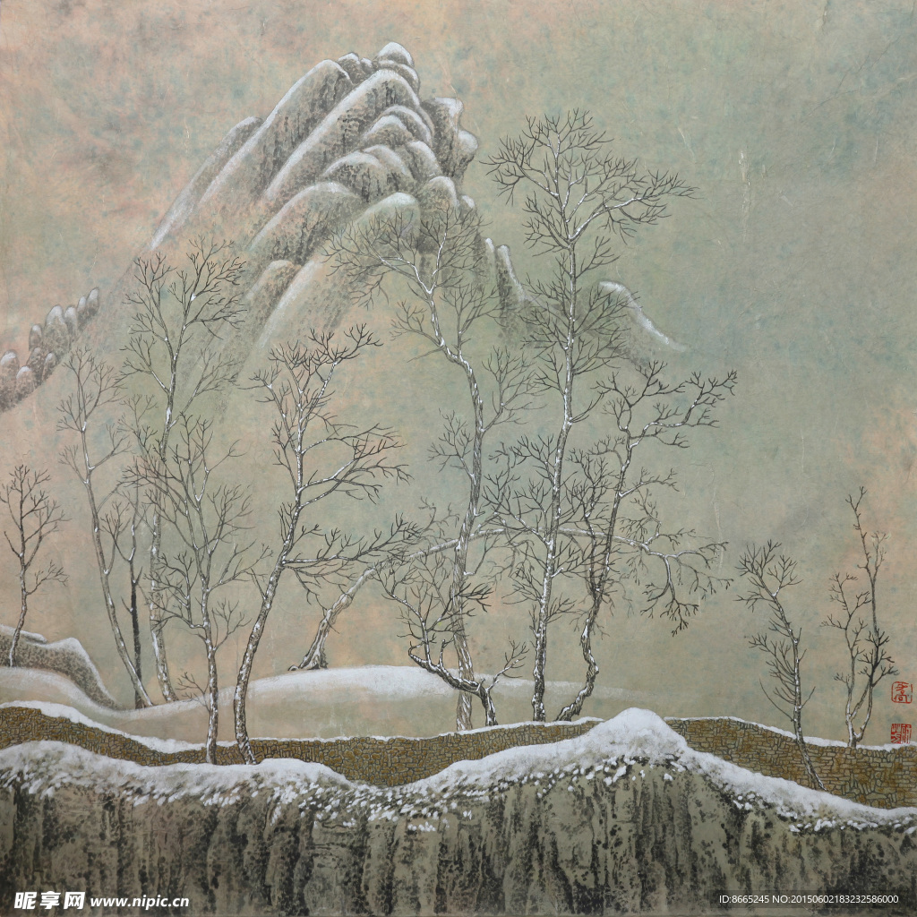 雪里的树干