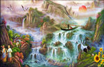 美式山水油画