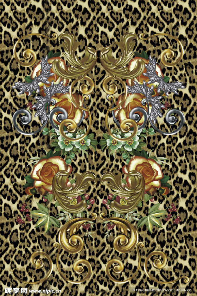 豹纹底图欧式花型