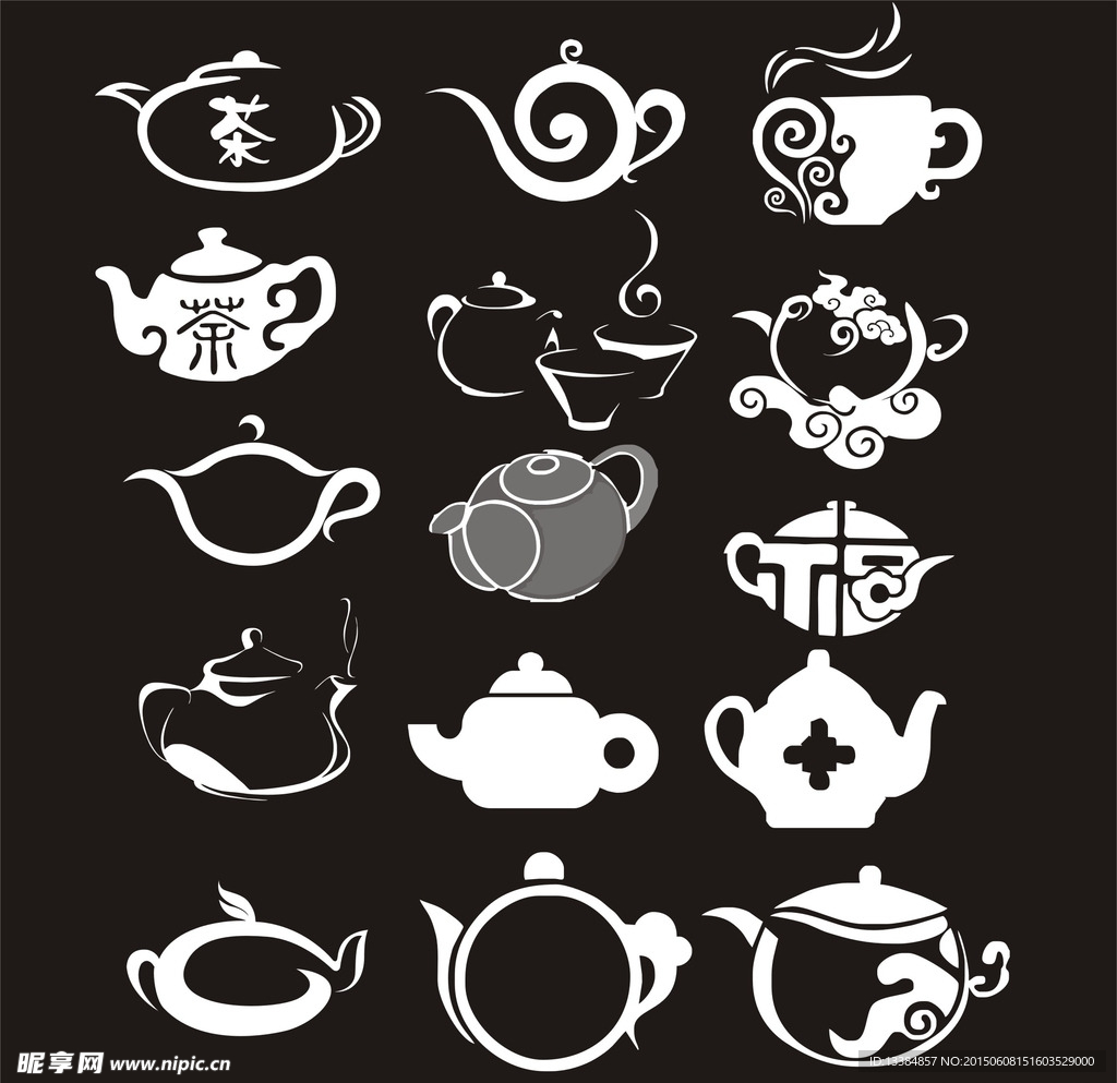 中国风矢量茶壶