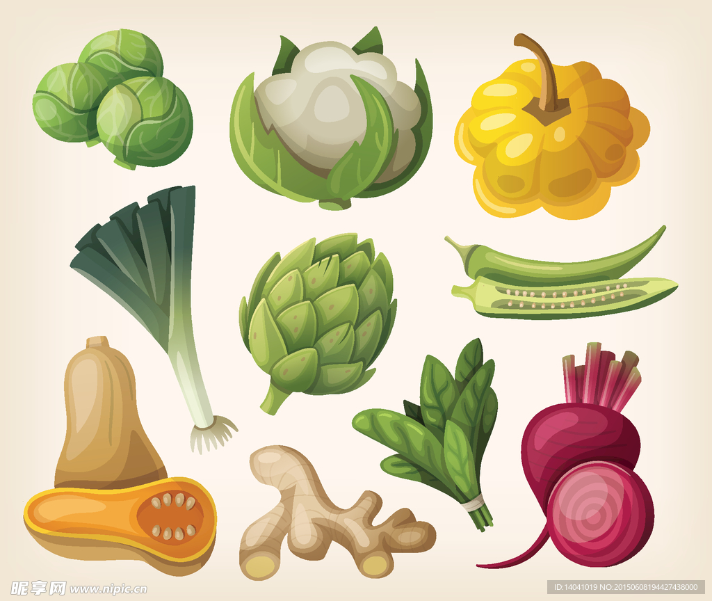 卡通时尚蔬菜