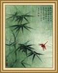 竹迎蝴蝶图