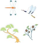 卡通松树 蜻蜓