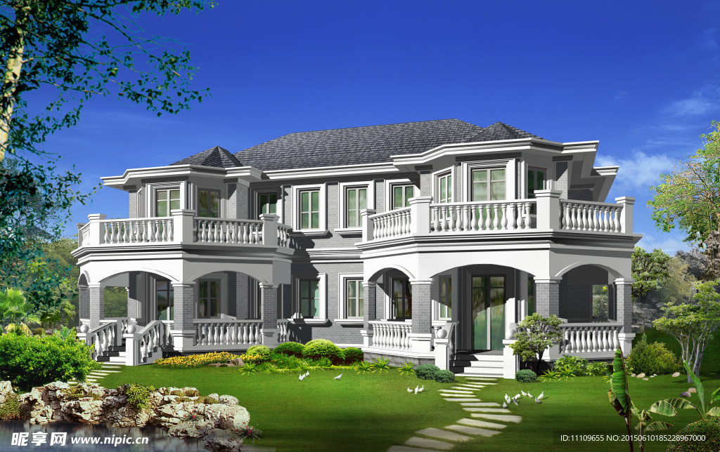 别墅景观园林效果