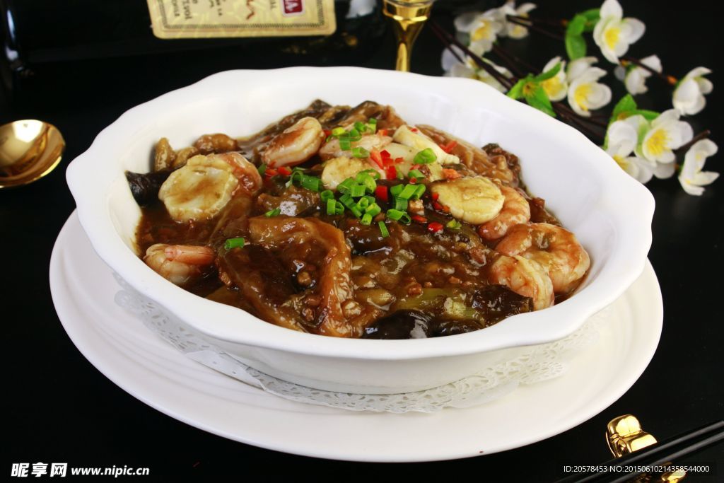 扇贝虾仁炖茄子