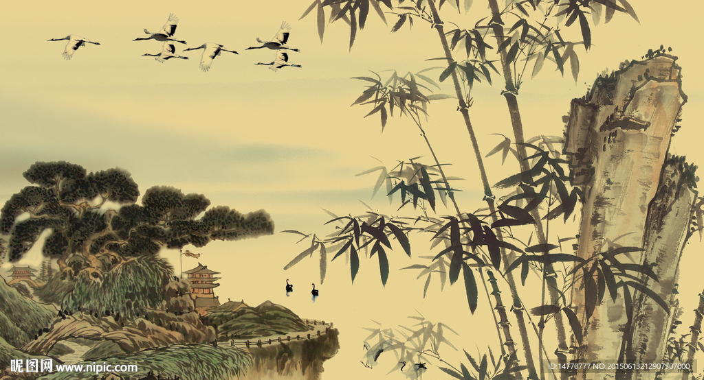 水墨竹子