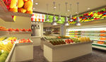 水果店  装修 3D 效果图