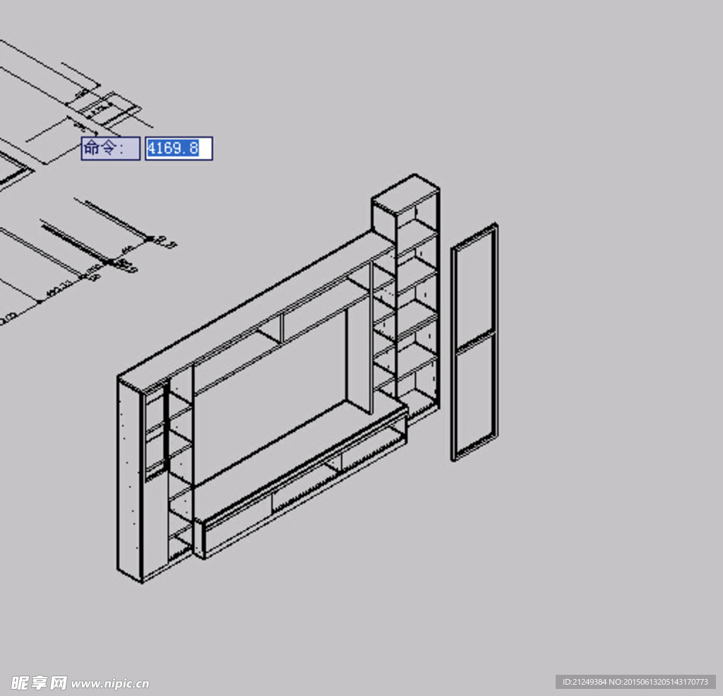 CAD陈龙 电视墙 3DCAD