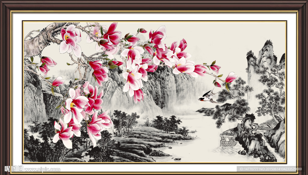 玉兰花国画